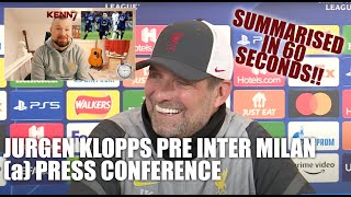 Press Conference in 60 Seconds! Jurgen Klopp's Inter Milan Away 2022