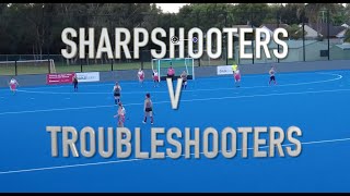 Sharpshooters v Troubleshooters. Over 30 Ladies Hockey. Semi Final