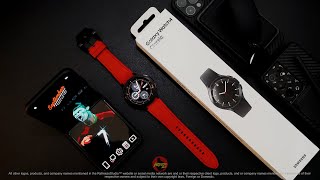 Galaxy Watch 4 Classic Black 46mm with Red Hybrid Leather band & Skull Buckle #SAMSUNG #MALAYSIA