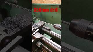 Lathe - 350mm Drilling #shorts #lathe #metal #drilling drilling