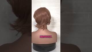 10" Golden Brown Short Wig with Bangs: Real Remy Human Hair 🌟 | Canada Hair™