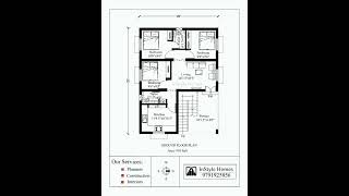 East facing building plan / three bedroom house design / building floor plan / low budget building