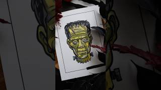 Frankenstein #halloween #spookydecor #halloweenart #coloring #asmr #happyhalloween #ohuhumarkers