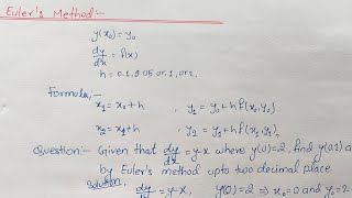 Euler's method example || Euler's method in Numerical method