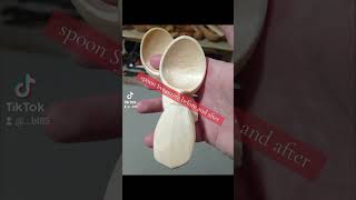 До и После ложки платана #woodcarving #spoon