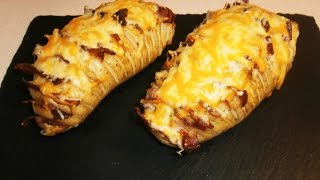 Patatas Hasselback con beicon y queso #21