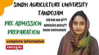 Sindh agriculture university tandojam entry test preparation