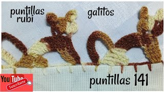 puntilla # 141 gatitos           (puntillas rubí)