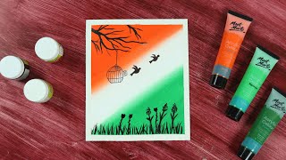 Independence Day Acrylic Color Painting / Republic Day Painting Ideas