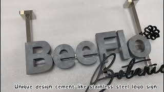 Unique design cement-like 3d stainless steel letters logo signage