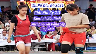 Vật nữ giải nhì kỳ 2. 3. đền đô 2024. kim anh miếng võ vật nữ hay đẹp. Women's wrestling.