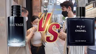 Bleu de CHANEL EDP Vs DIOR Sauvage EDT 【街訪】｜最熱門的男香對決！｜BrianSo