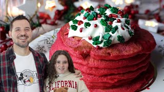 Pancakes o Tortitas de Navidad 🥞🎄 con mi sobrina, muy fáciles, buenísimas y sin lactosa