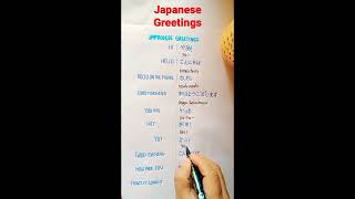 Japanese Greetings #japaneselanguage  #japanesepod101 #japanese #shorts short#youtubeshorts