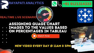 How to assign Guage Chart images to the values based on percentages in Tableau |