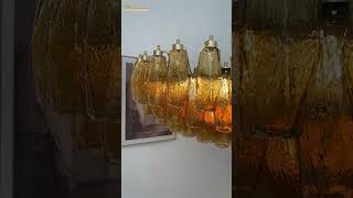 Transform Your Home Wall Decor Lighting With Murano Faceted Amber Glass Chandelier@korewolamp