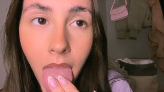 ASMR- Upclose tongue tapping and lip tracing for brain melting tingles👄👅 (with stutters)