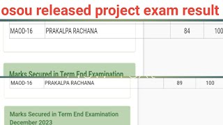 osou released project exam result