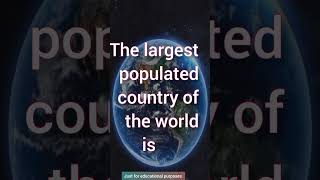 Most Populated Country in world#shortsvideo #ytshort #gk