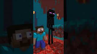 Enderman encountered UNO Reverse from Steve #enderman #mc  #herobrine #steve #shorts #animation 