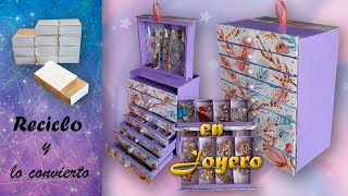 Joyero 💍 reciclando cajas de cerillos🔥