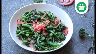 VEGAN || Braised Rapini with Beefsteak Tomatoes