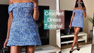 How To Crochet A Quick Off The Shoulder Dress #crochet #häkeln #crochetdress