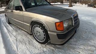 1987 Mercedes 190e 2.3 16V Walk around cold start and drive