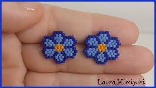 Серьги Flower Miyuki / Brick Stitch