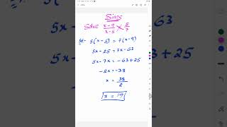 Solve x-9 / x-5  = 5/7 ?