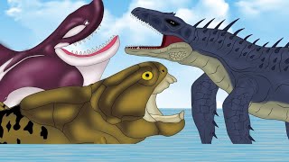 Dunkleosteus VS Mosaminus Rex VS killer Whale