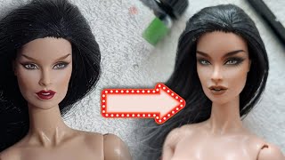 doll repaint tutorial / fashion royalty "Vanessa "repaint