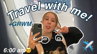 TRAVEL WITH ME + GRWM to fly across the country (alone)…