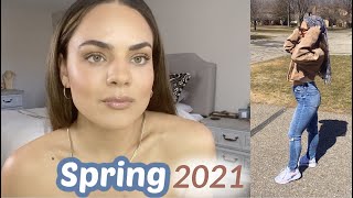 SPRING MAKEUP, HAIR & OUTFIT 2021 | EVERYDAY GRWM W/ MAKEUP TIPS | Cream Contour & Blush