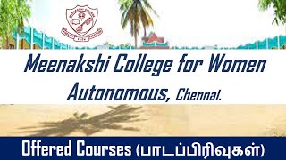 Meenakshi College for Women Chennai Offered Courses