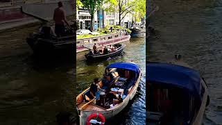 Amazing Boat Ride in Canal 😍😍 #shorts #viral #amsterdam #ytshorts