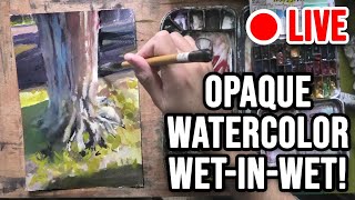 Using Opaque Watercolor wet-in-wet? YES! | LIVE