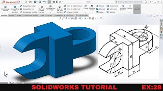 Solidworks 3D practice Drawing / exercise 28/ Simple Tutorial For Beginners