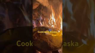 Winter Camp and Cook in Alaska. #alaska #snow #survival ￼#fire