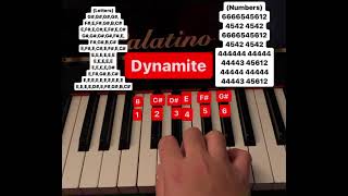 Dynamite piano tutorial (letters and numbers)