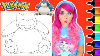 Coloring Pokémon Snorlax Coloring Page | Caliart Markers