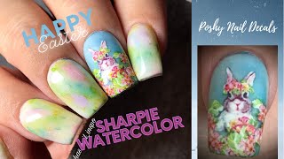 How to: SHARPIE Watercolor & Waterslide Decals from Poshy Nail Designs | Dip Powder Nails