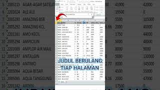 CARA MENCETAK ATAU PRINT EXCEL DENGAN JUDUL BERULANG DI TIAP HALAMAN #tutorialexcel #belajarexcel