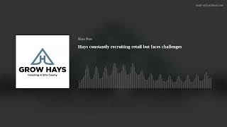 Hays constantly recruiting retail but faces challenges