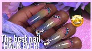 Nail Hack~ How to ombré acrylic nails~ these nails went viral?