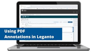 Using PDF Annotations in Leganto