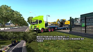 Muattan Kelas Berat!!! Truck Hino FGS 500 Muat Crane Cilacap - Bandung | ETS 2 Indonesia