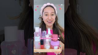 doing my SKINCARE using EVERYTHING in ONE COLOR *PINK COLOR*🎀✨🛍️💗🙈