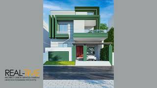 8 Marla House Front Elevation Design with 7 Color Combination