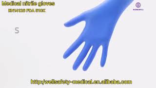 Medical nitrile gloves, widely used in hospitals, governments, and food industry